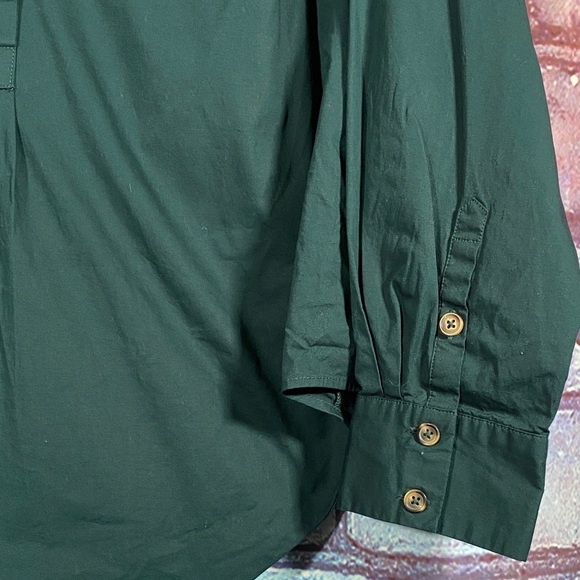 Universal Standard Women’s Small Green Button-Up Long Sleeve Shirt Cotton Blend - Picture 4 of 11